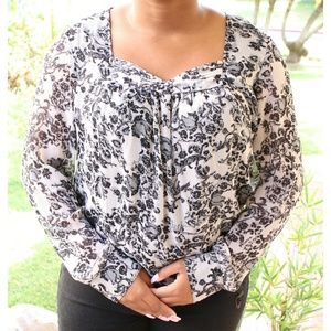 Allison Morgan Cream and Black Blouse